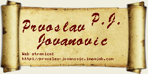 Prvoslav Jovanović vizit kartica